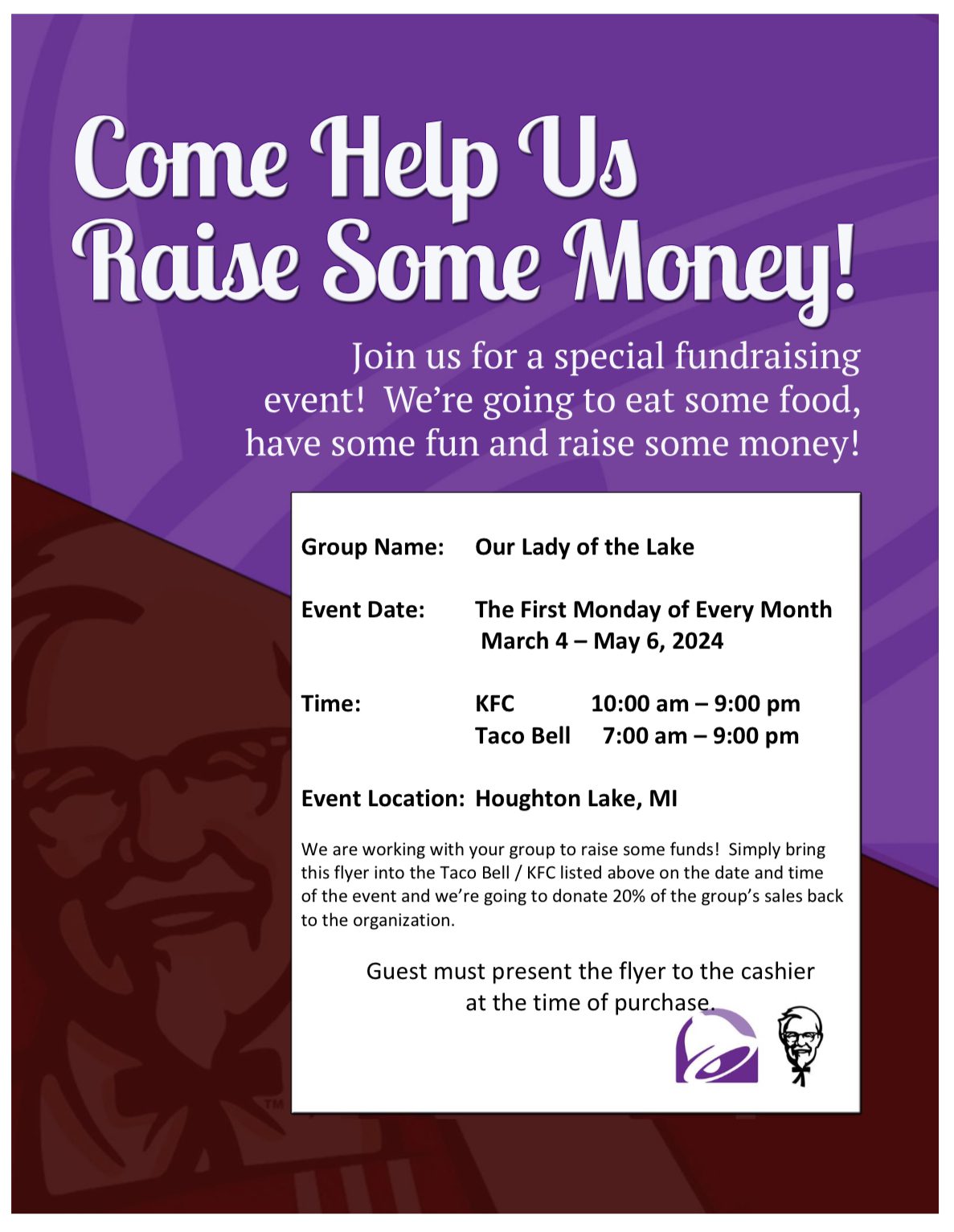 First Mondays Fundraisers OLL Regional Catholic School